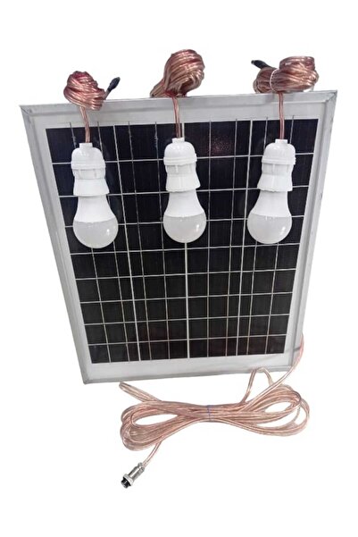 YÜZÜAK Taşınabilir Solar Sistem ( 3 Adet Lamba Aynı Anda 6 Saat Çalışır. Sınırsız Hızlı Telefon Şarjı )