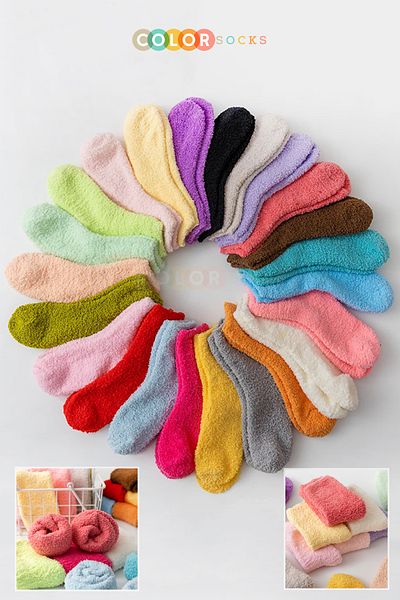 Color Socks Set de șosete Terry pentru femei extra moi - 5 perechi de toamnă și iarnă