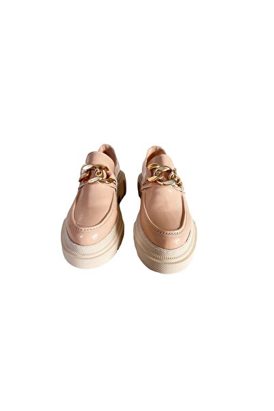 Jabi Kadın Teff Vegan Deri Tokalı Somon Loafer Ayakkabı