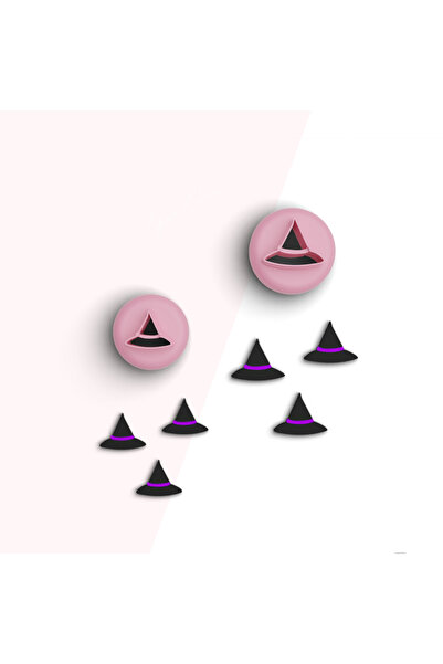 brocutters قبعة ساحرة صغيرة من طين البوليمر - مع تفاصيل أقراط وزخرفة، رقم الس...