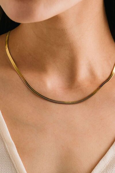 DELEIZA ACCESSORY قلادة سلسلة من الفولاذ الإيطالي