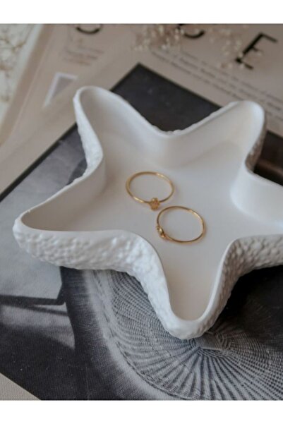 Genel Markalar Deniz Kabuğu Ve Deniz Yıldızı Görünümlü Dekoratif Tabak, Mumluk