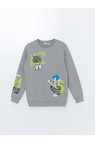 LC Waikiki LCW Kids - Σετ φόρμας για αγόρι σε γκρι στάμπα με λαιμόκοψη