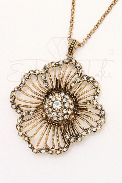Diamond Mounted Large Flower Necklace