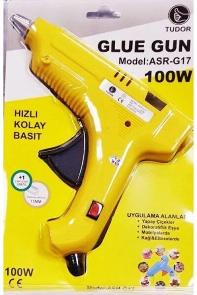 TUDOR Sıcak Kalın Mum Silikon Tabancası 100 Watt Anahtarlı Sarı Yeşil Mavi Kırmızı