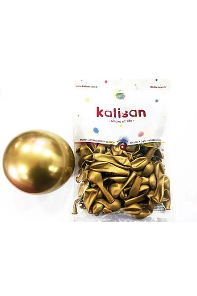 Kalisan Tiny Chrome Balloon 5 Inch 10 Pieces Gold Gold