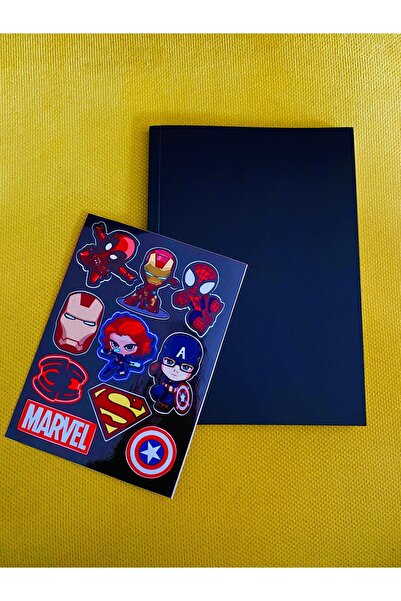 icase MARVEL SÜPERMAN İRON MAN Çıkartma Sticker+Not defteri Bilgisayar sticke...