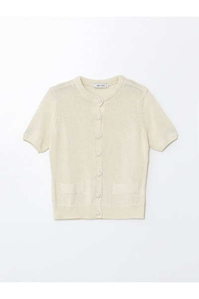 LC Waikiki Openwork Crew Neck Women's Knitwear Cardigan