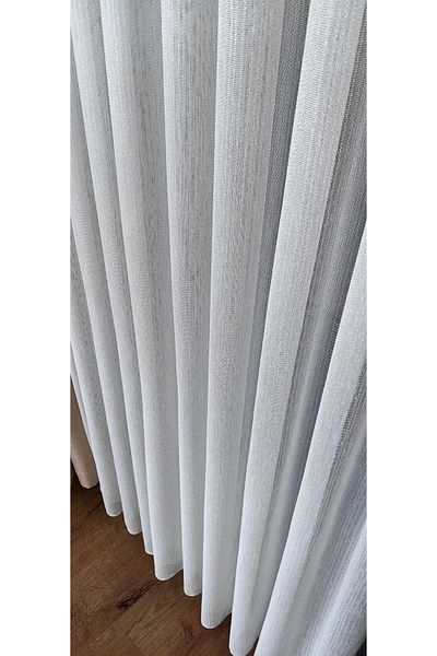 Yuka 1/3 Close Pleat Tulle Curtain - White Chain Vertical, Non-Wrinkle Ironing Skirt