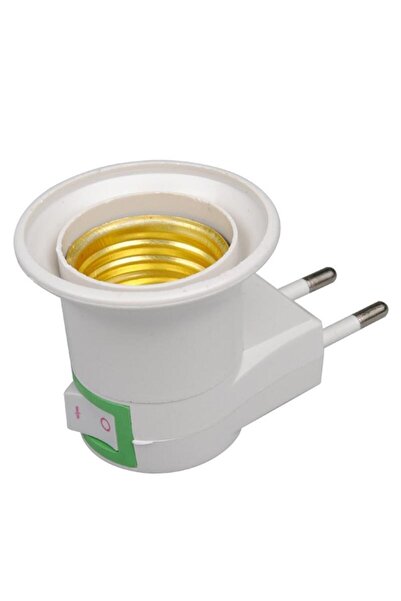 Derwell Ampul Lamba Adaptörü E27 Led Işık Soketi Dönüştürücü Ile On/off Anaht...
