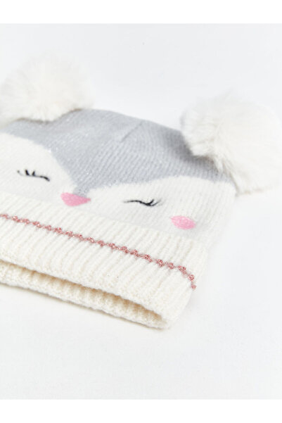 LC Waikiki Mädchen-Baskenmütze mit Pompon-Detail