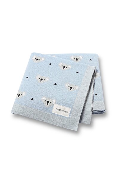 Battani.Co تريكو بطانية أطفال محبوكة للفتيات والفتيان 85 سم × 85 سم بيبي بلو ...