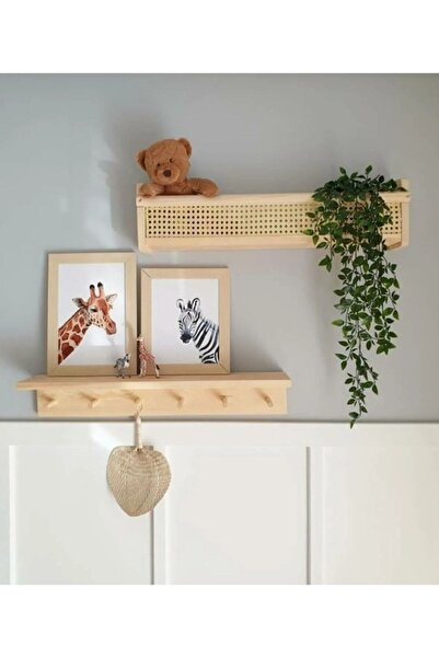 Alp E Ticaret Ahşap Hazeran Duvar Rafı 1 Adet
