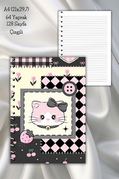 daily notebook دفتر ملاحظات مدرسي حلزوني مخطط 64 صفحة - مقاس A4 (21x29,7 سم)
