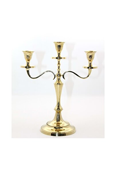 Livava 3 Kollu Şamdan Pirinç, 27x23