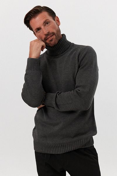 Livio Ferri Men's Full Turtleneck Thick Italian Sleeve Sweater