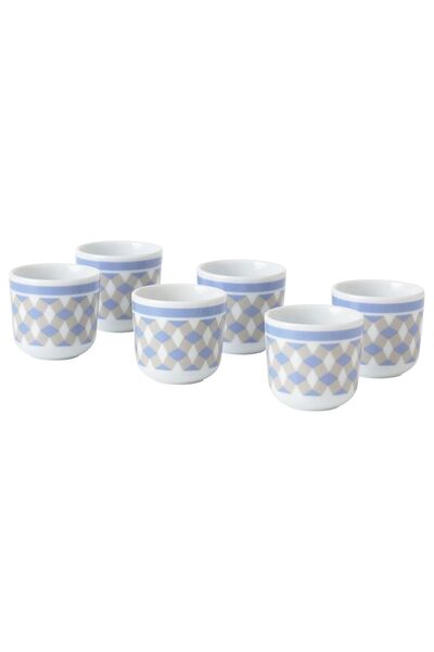 IKEA Modern GOKVÄLLÅ multi-colored-patterned cup set 6 pieces for 6 Persons 80 ml 6 Pieces Multicolored Porcelain
