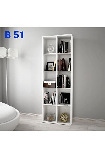 bengi Mobilya B51 Beyaz 10 Gözlü Kitaplık