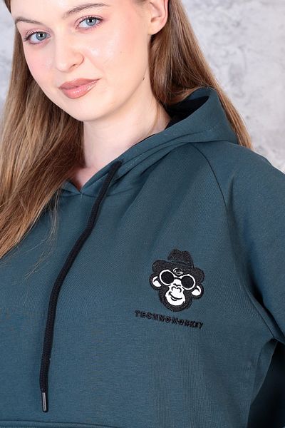 technomonkey Petrol Blue Embroidered Unisex Oversize Hooded Sweatshirt - 3 Thread Raster Hoodie