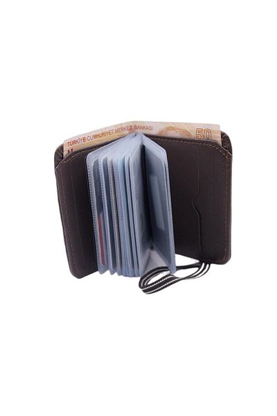MKM MAN Mkm Faux Leather Wallet with Transparent Card Holder and Rubber Lock