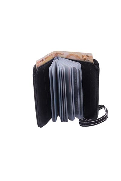 MKM MAN Mkm Faux Leather Wallet with Transparent Card Holder and Rubber Lock