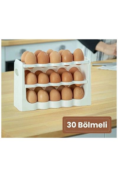 FOLY LIFE 3 Tier 30 Egg Holder Stand Refrigerator Organizer Organizer