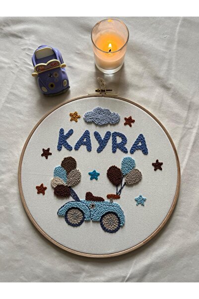 punch passion Bebek kapı süsü, hastane kapı süsü,  30 cm, punch nakışlı, isim...