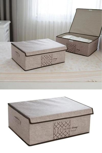Emir-AYDIN 2 PCS Multi-Purpose Plinth Size with Felt Lid (STORAGE BOX)BOX ORGANIZER CRAMPS 50*40*19