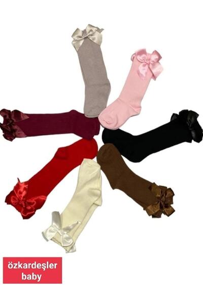 ÖZKARDEŞLER BABY бебешки и детски чорапи до коляното с панделка 7 бр