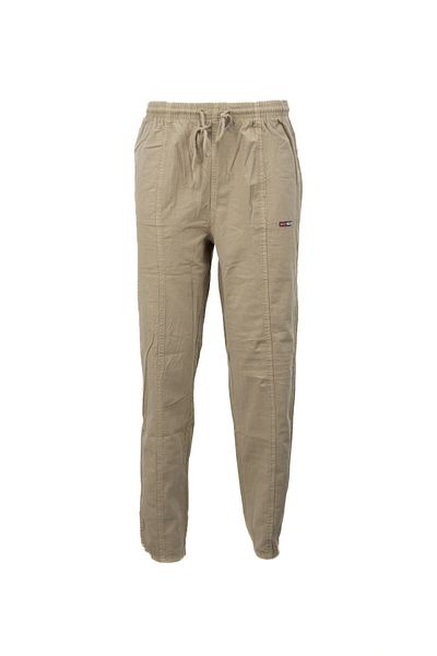 Oppland Men's 100% Pure Cotton Fabric Trousers Straight Leg with Side Pockets and Tie Waist Full Fit