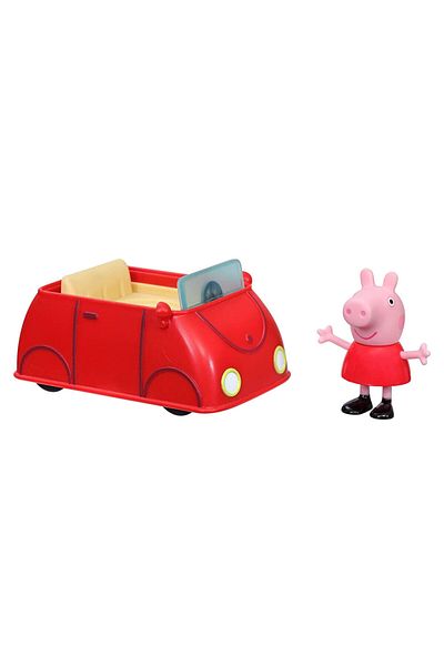 Peppa Pig مجموعة مجسمات ومركبات السيارة الحمراء - F2185-f2212
