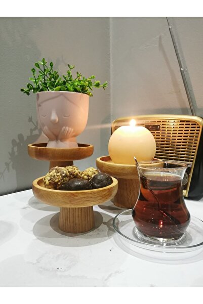 ayrawood Set of 3 Sugar Bowl Turkish Delight Bowl Wooden Presentation Coffee Presentation Breakfast Presentation Decor Multi-Purpose Presentation