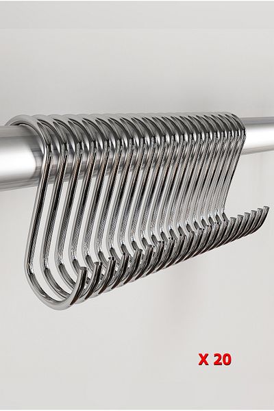 Roomie Home 8 Cm Kitchen Hook - S Hook, Wire Board Hook, Metal Hook, Macrame Hook