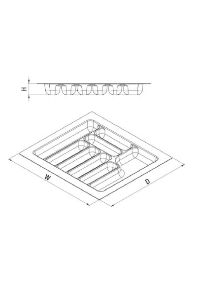 STARAX Gri Renk Çekmece Içi Düzenleyici Kaşıklık S-2288 / 64x49 Cm