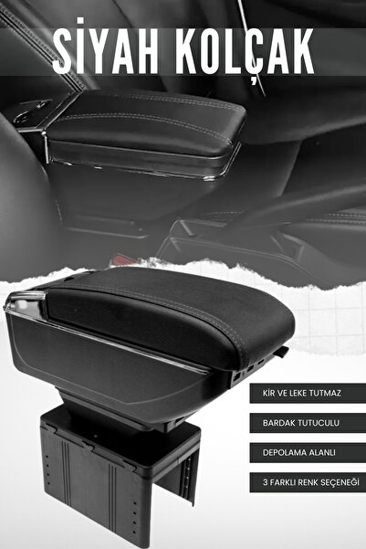 ASTRA LED Her Araca Uygun Siyah Kolçak Oto Kol Dayama Sürgülü