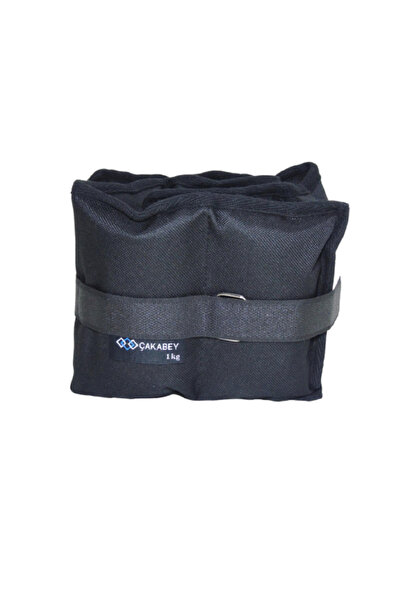 ÇAKABEY El Ayak Bilek Ağırlığı 1 Kg +1 Kg (TOPLAM 2 KG) Siyah Kum Torbası Ayarlanabilir Cırt