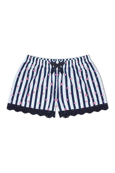 HNX Lace Leg Cotton Women's Pajama Shorts