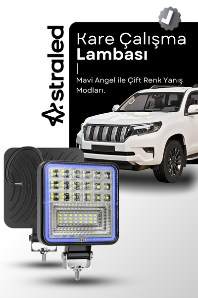 ASTRA LED Off Road 12-24 Volt Kare Sis Farı DRL MAVİ 4 inç 126 W Oto Çalışma ...