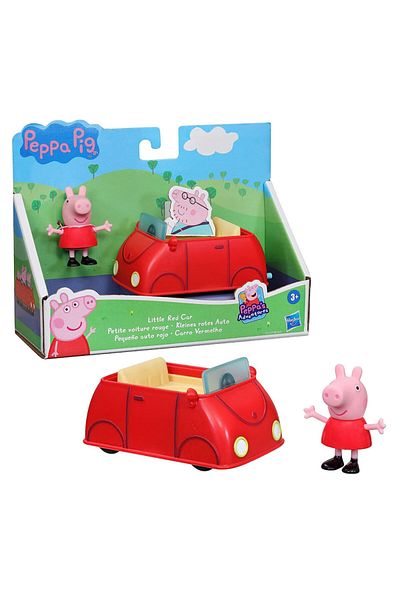 Peppa Pig مجموعة مجسمات ومركبات السيارة الحمراء - F2185-f2212