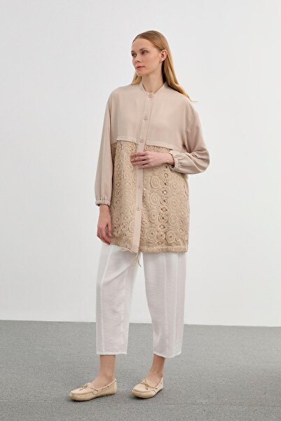 Zühre Μπεζ Κεντημένο Μπουφάν - C-0094