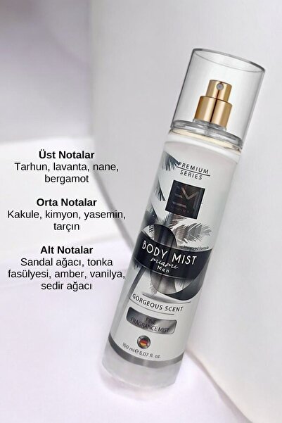 EM AMANOS BEAUTY Body Mist Vücut Parfümü - Premium Seri Miami Kokusu Çekici ve Etkileyici Vücut Spreyi