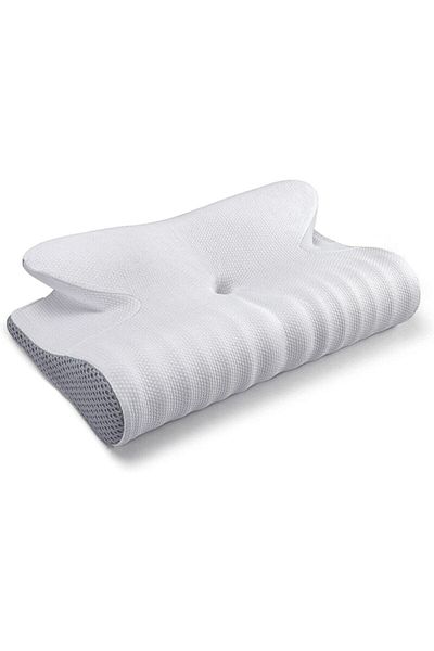 WHITEBLANCO Belezza Orthopedic Visco Memory Ιατρικό Μαξιλάρι Λαιμού με Επιπλέον Ανταλλακτικό Κάλυμμα