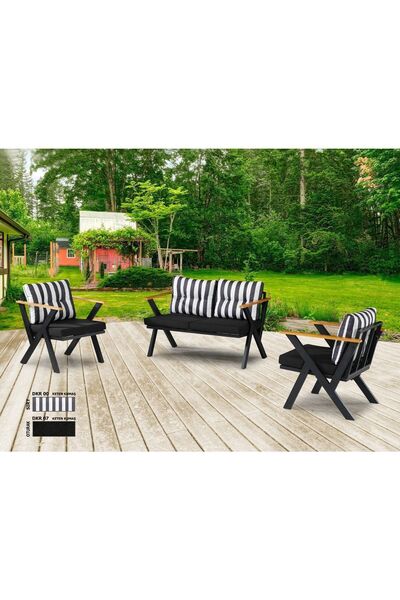 Dekoroom's Zeta 2 1 1 Balkon Takımı, Bahçe Mobilyası, Çay Seti, Kafe Oturma G...