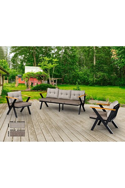 Dekoroom's Zeta 3 1 1 Balkon Takımı, Bahçe Mobilyası, Çay Seti, Kafe Oturma G...