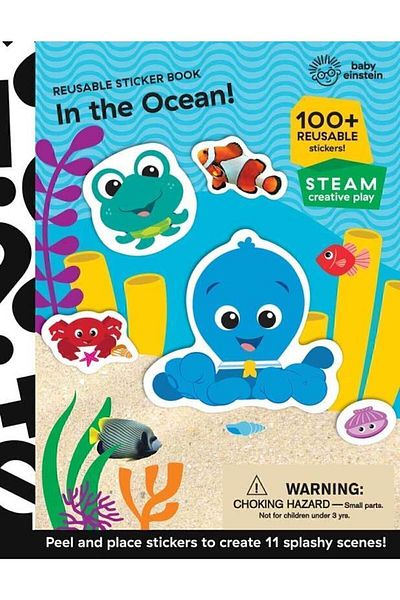 pi kids كتاب ملصقات بيبي أينشتاين - في المحيط!| كتاب الأطفال الإنجليزي مع الملصقات