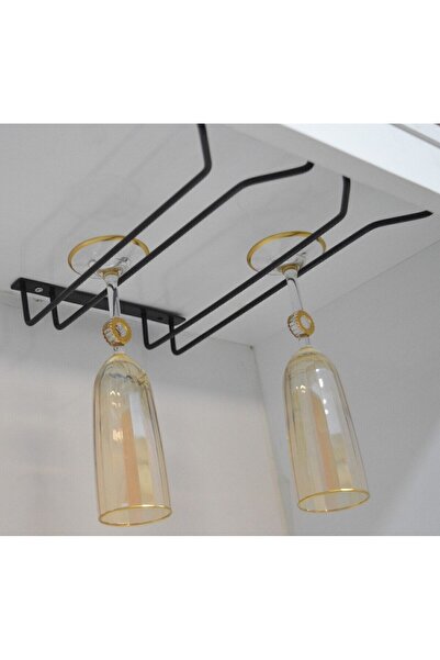 filamento 2 Bölmeli Siyah V Metal Kadehlik Bardaklık Kadeh Askısı