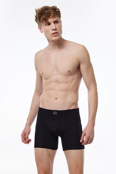 Malabadi Ανδρικό μαύρο 6 τεμάχιο Cotton Elastane Long Boxer 073