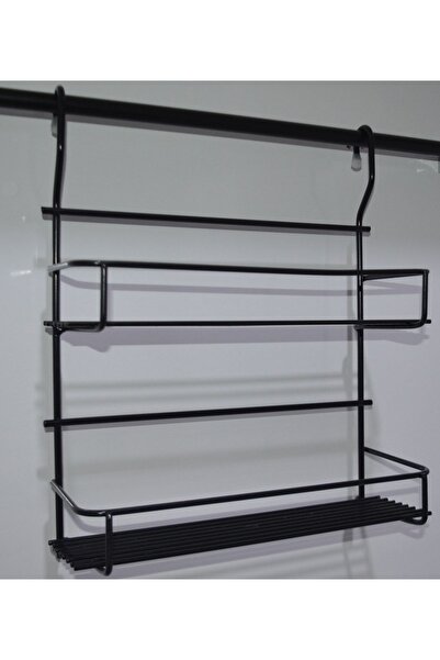 filamento Paslanmaz Siyah Metal Iki Katlı Askılı Baharatlık Standı (BORU DAHIL DEĞIL)