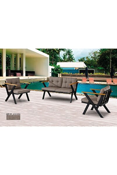 Dekoroom's Zeta 2 1 1 Balkon Takımı, Bahçe Mobilyası, Çay Seti, Kafe Oturma G...