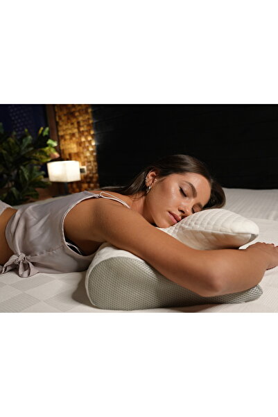 WHITEBLANCO Pernă de frumusețe ortopedică Belezza Visko cu suport pentru gât cu husă de rezervă suplimentară